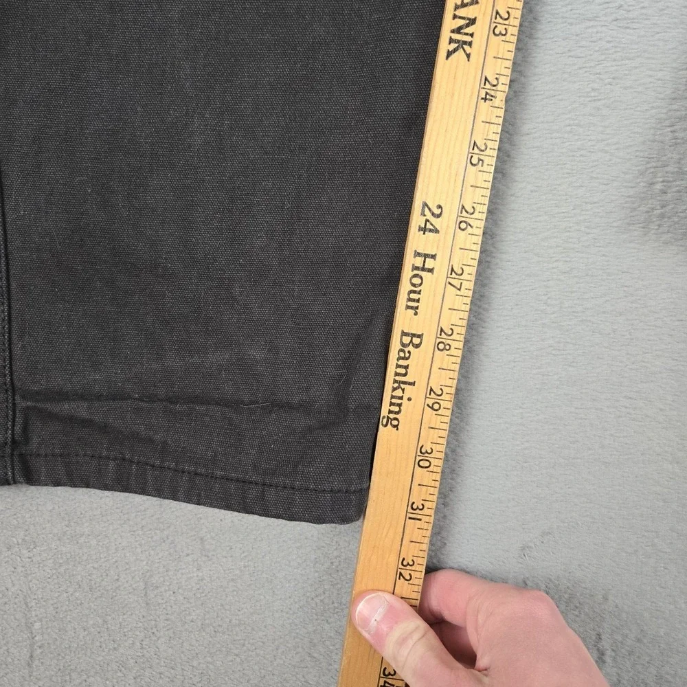 Eddie Bauer Jeans Mens 38x34 Black Canvas Stretch Classic Fit Straight‎ Workwear